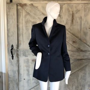 Oleg Cassini button front Satin blazer